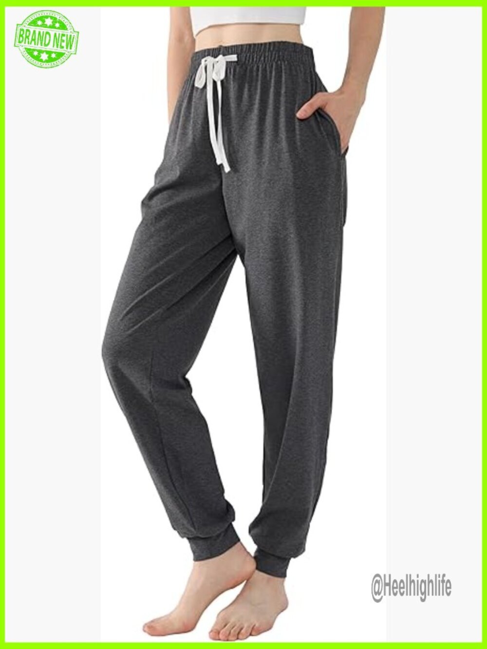 Cotton Jogger Sweatpants with Pockets, Ultra Soft Lounge Pants